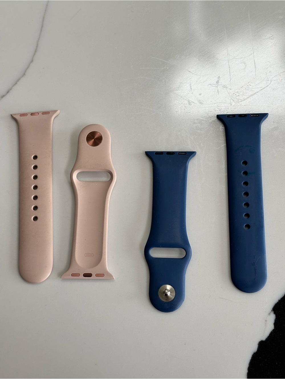 Source Unknown 38MM Silicone Watch Bands in Pink and Navy